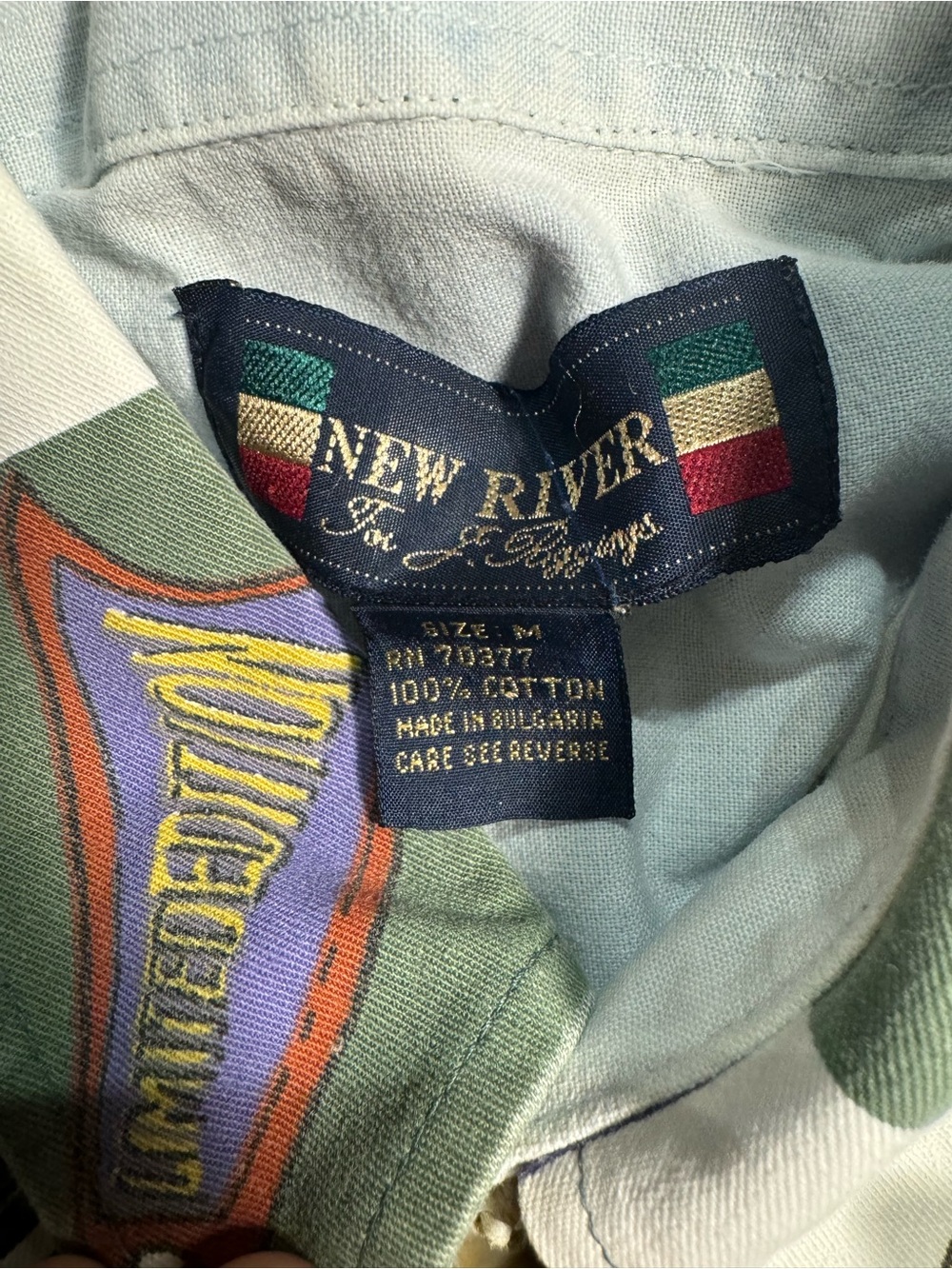 Vintage Flag AOP Graphic Button Down Long Sleeve - Picture 5 of 7